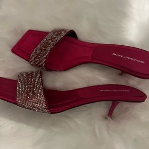 Alexander Wang Crystal Kitten Heels Hot Pink